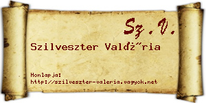 Szilveszter Valéria névjegykártya