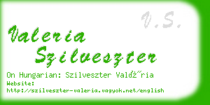 valeria szilveszter business card